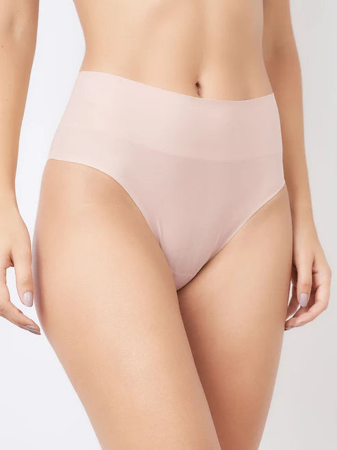 Kit with 10 Seamless High Waist Bikini Panties (5 Black and 5 Pink)