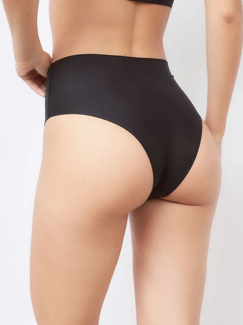 Kit with 10 Seamless High Waist Bikini Panties (5 Black and 5 Pink)