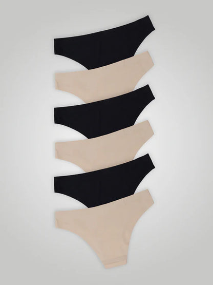 Kit with 6 Seamless Second Skin Bikini Panties