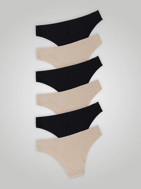 Kit with 6 Seamless Second Skin Bikini Panties