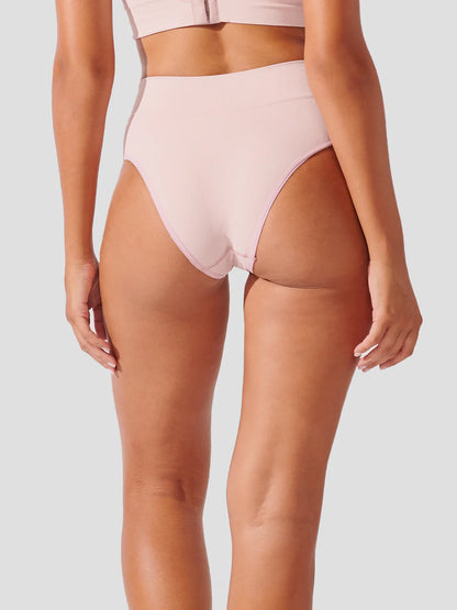 Premium Rose Seamless Ribbed High Waist Bikini Bottom