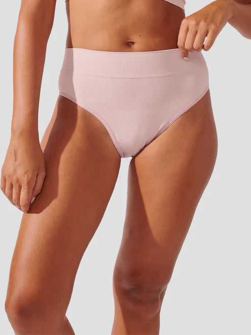Premium Rose Seamless Ribbed High Waist Bikini Bottom