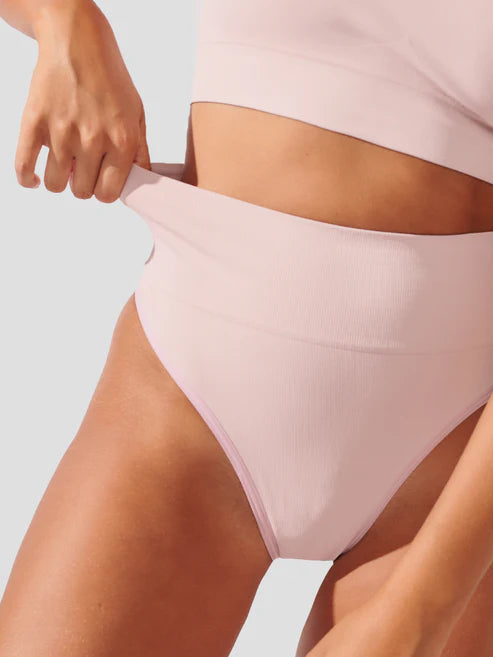 Premium Rose Seamless Ribbed Bikini Bottom