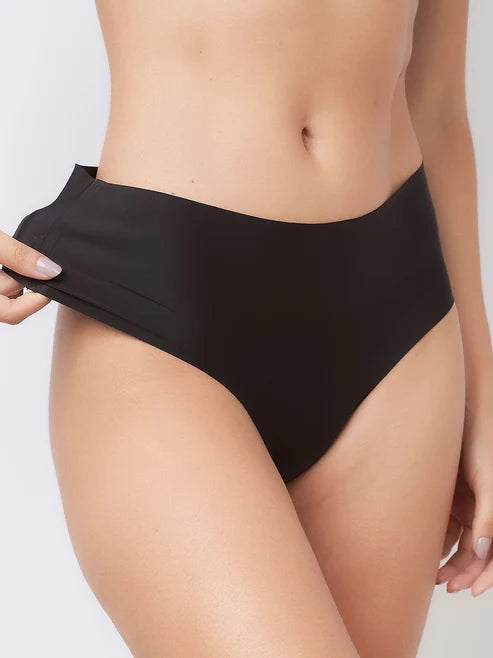 Kit with 10 Seamless High Waist Bikini Panties (5 Black and 5 Beige)