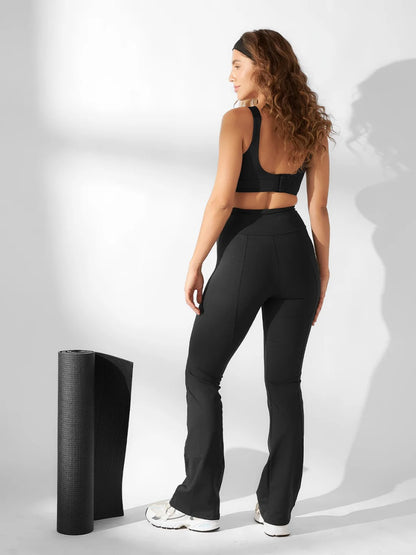 Black Full-Coverage Fitness Top + Black Flare Ballerina Pants Set Rated 5.0 out of 5 stars 1 Review Click to go to reviews