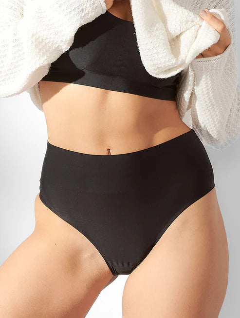 Seamless Reducing Bikini Panties Second Skin Black