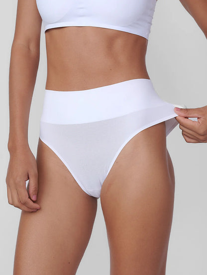 White Seamless Reducing Bikini Panties Second Skin