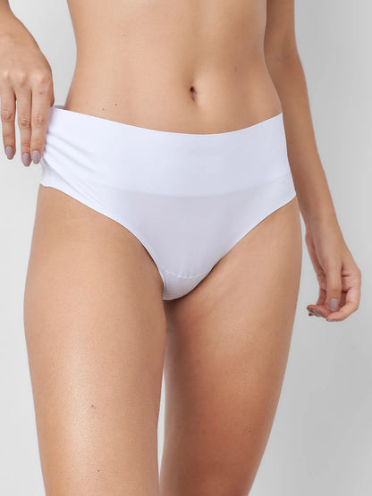 White Seamless High Waist Thong Panty