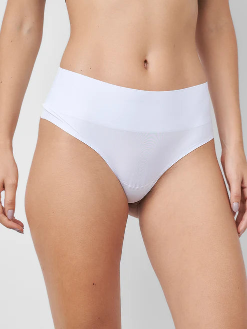 White Seamless High Waist Thong Panty