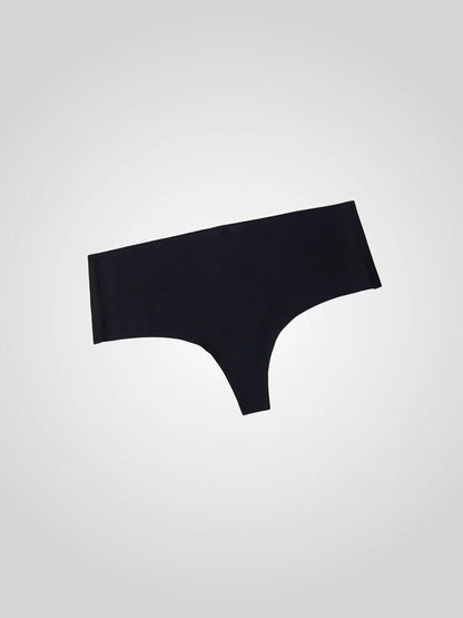 Black Seamless High Waist Thong Panty
