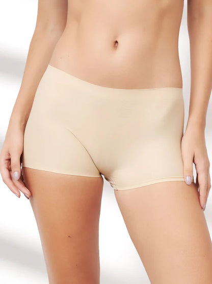 Beige Seamless Boyshort Boxer Briefs