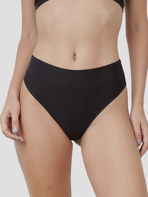 Black Seamless High Waist Bikini Bottoms