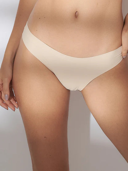 Beige Seamless Second Skin Bikini Panties