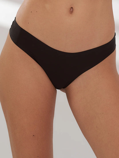 Kit with 10 Seamless Bikini Panties Second Skin Black