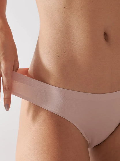 Kit with 10 Seamless Second Skin Bikini Panties (5 Beige and 5 Pink)