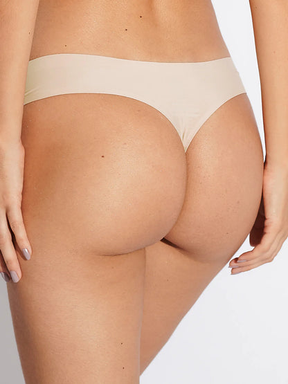 Beige Seamless Second Skin Thong Panty