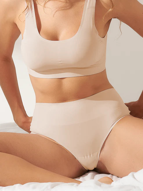Beige Seamless Reducing Thong Panty Second Skin