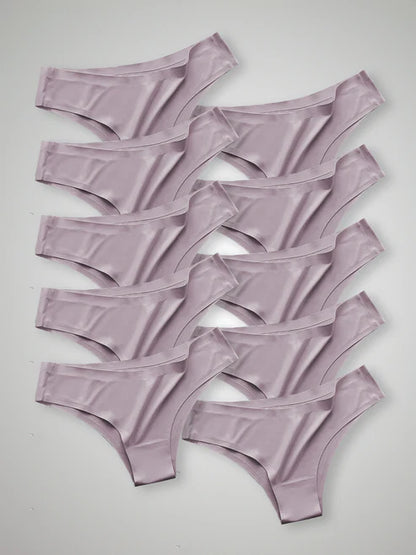 Kit with 10 Seamless Bikini Panties Second Skin Rose
