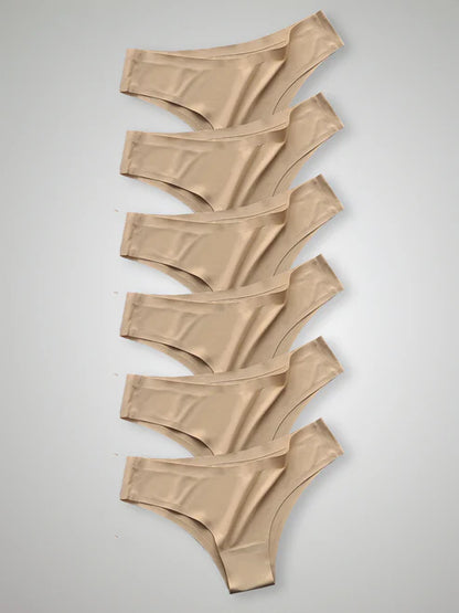 Kit with 6 Beige Seamless Second Skin Bikini Panties